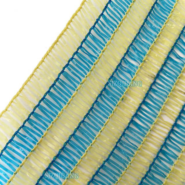 Blue-yellow Stripe UV Treated 2 Pin Nylon Sun Protection Shading Mesh